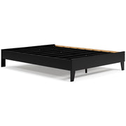 Finch Queen Platform Bed and 2 Nightstands in Black - PKG012232