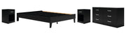 Finch Queen Platform Bed with Dresser and 2 Nightstands in Black - PKG011232