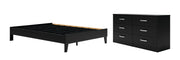 Finch Queen Platform Bed with Dresser in Black - PKG011231