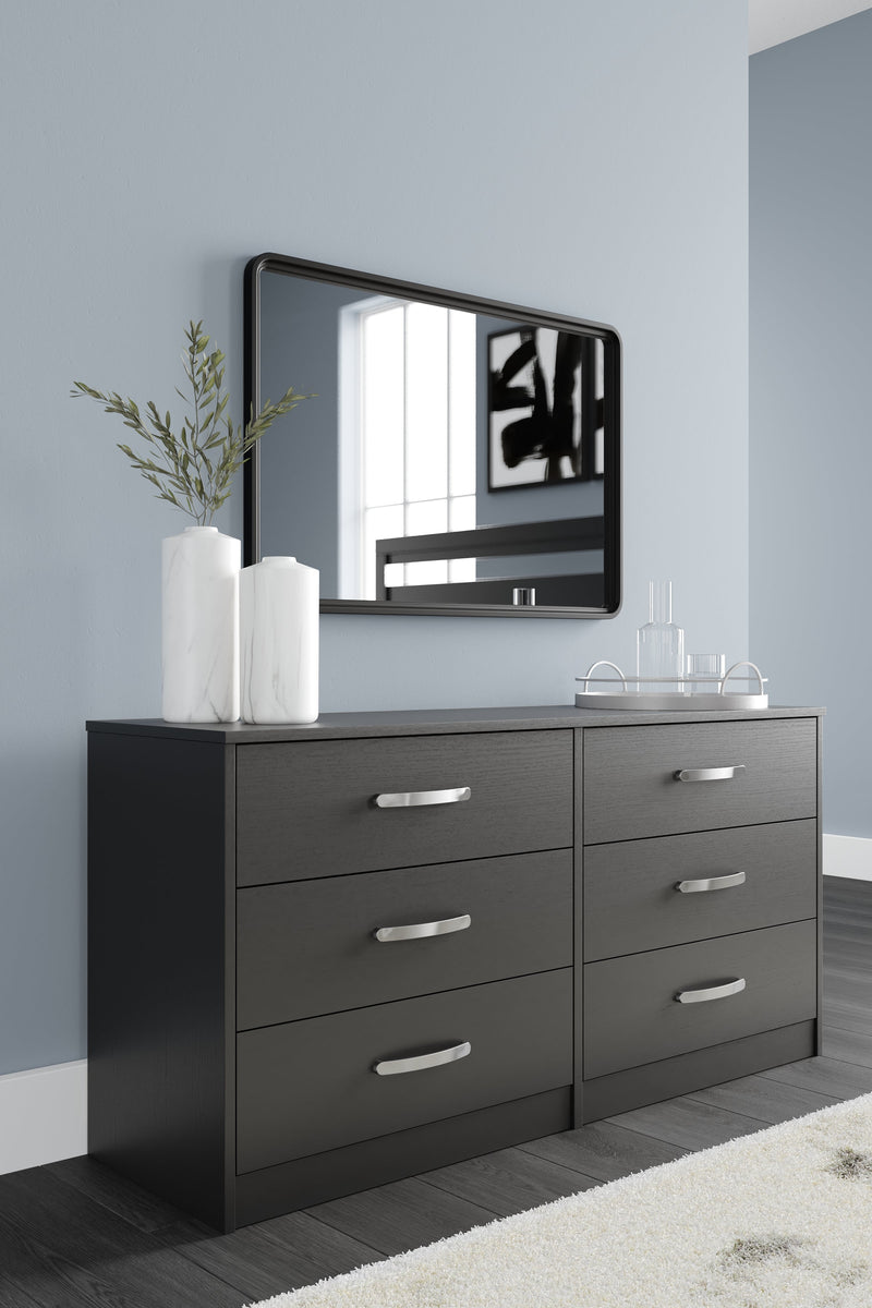 Finch Queen Platform Bed with Dresser in Black from Ashley - Lara Furniture
