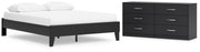 Finch Queen Platform Bed with Dresser in Black from Ashley - Lara Furniture