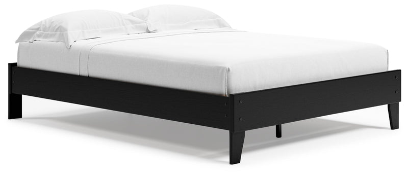 Finch Queen Platform Bed with Dresser in Black from Ashley - Lara Furniture