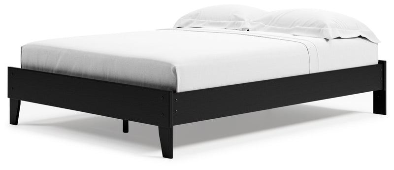 Finch Queen Platform Bed with Dresser in Black from Ashley - Lara Furniture