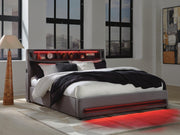 Finigale Gray California King Upholstered Bed with Wireless Audio - PCB2721B22