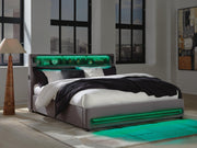 Finigale Gray California King Upholstered Bed with Wireless Audio - PCB2721B22