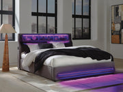 Finigale Gray California King Upholstered Bed with Wireless Audio - PCB2721B22