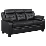 Finley 2-piece Upholstered Padded Arm Tufted Sofa Set Black - 506551-S2