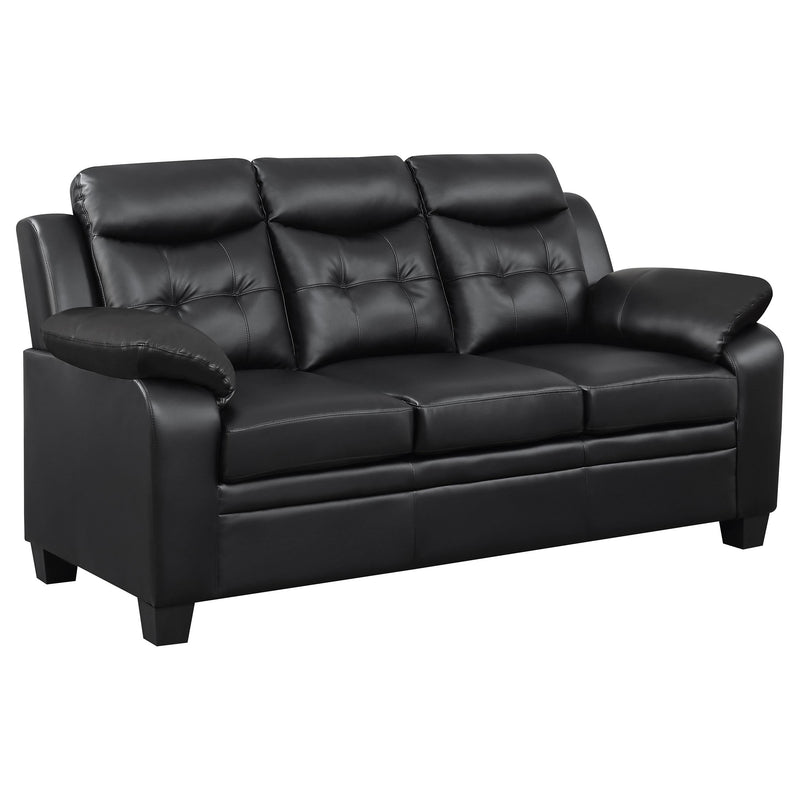 Finley 2-piece Upholstered Padded Arm Tufted Sofa Set Black - 506551-S2