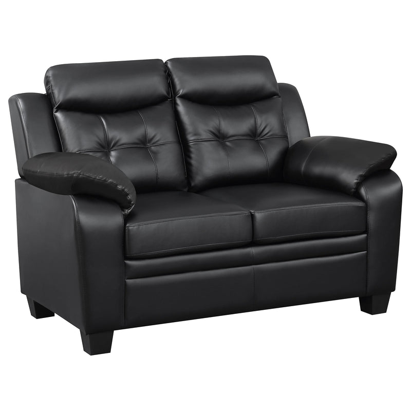 Finley 2-piece Upholstered Padded Arm Tufted Sofa Set Black - 506551-S2