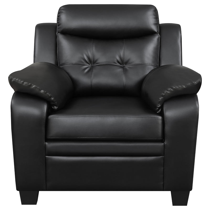 Finley 3-piece Upholstered Padded Arm Tufted Sofa Set Black - 506551-S3