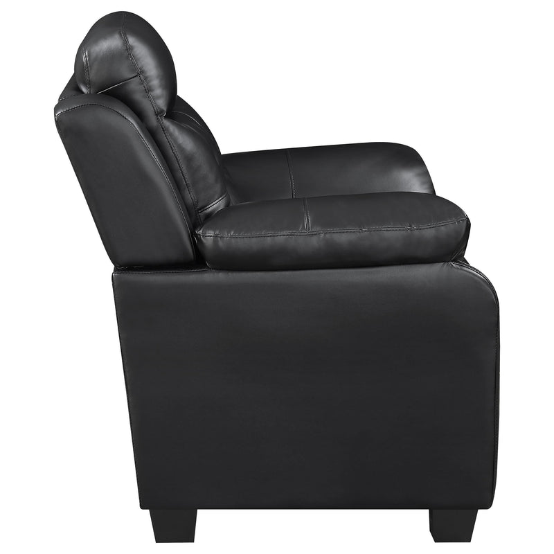 Finley 3-piece Upholstered Padded Arm Tufted Sofa Set Black - 506551-S3