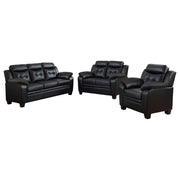 Finley 3-piece Upholstered Padded Arm Tufted Sofa Set Black - 506551-S3