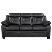 Finley 3-piece Upholstered Padded Arm Tufted Sofa Set Black - 506551-S3