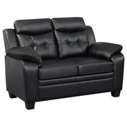 Finley 3-piece Upholstered Padded Arm Tufted Sofa Set Black - 506551-S3