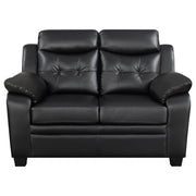 Finley 3-piece Upholstered Padded Arm Tufted Sofa Set Black - 506551-S3