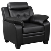 Finley Upholstered Padded Arm Tufted Accent Chair Black - 506553