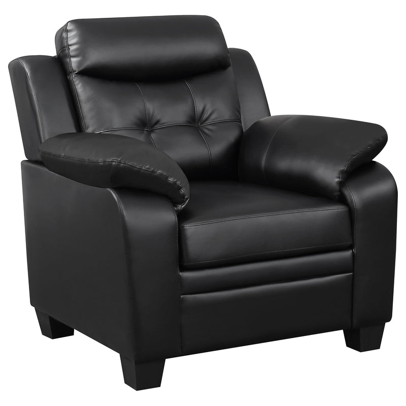 Finley Upholstered Padded Arm Tufted Accent Chair Black - 506553