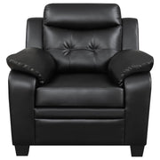 Finley Upholstered Padded Arm Tufted Accent Chair Black - 506553