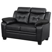 Finley Upholstered Padded Arm Tufted Loveseat Black - 506552