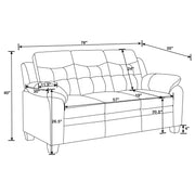 Finley Upholstered Padded Arm Tufted Sofa Black - 506551