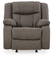 First Base Gunmetal Reclining Loveseat and 2 Recliners - 68804U3