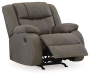 First Base Gunmetal Reclining Loveseat and 2 Recliners - 68804U3