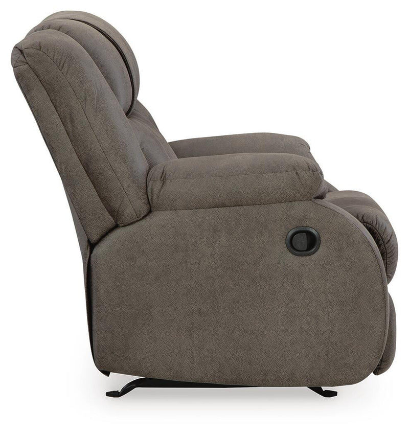 First Base Gunmetal Reclining Loveseat and 2 Recliners - 68804U3