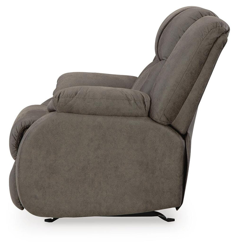 First Base Gunmetal Reclining Loveseat and 2 Recliners - 68804U3