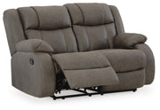 First Base Gunmetal Reclining Loveseat and Recliner - 68804U4