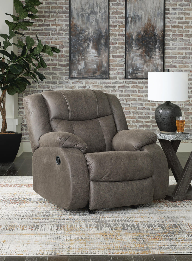 First Base Gunmetal Reclining Loveseat and Recliner - 68804U4