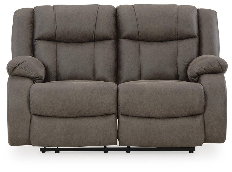 First Base Gunmetal Reclining Loveseat and Recliner - 68804U4