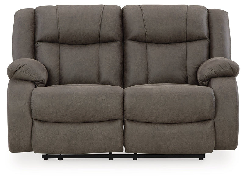 First Base Reclining Loveseat - Lara FurnitureLoveseat