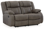 First Base Reclining Loveseat - Lara FurnitureLoveseat