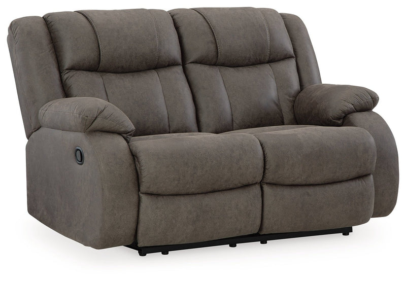 First Base Reclining Loveseat - Lara FurnitureLoveseat