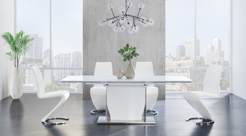 Flagler White Dining Set - Lara FurnitureDining Room Set