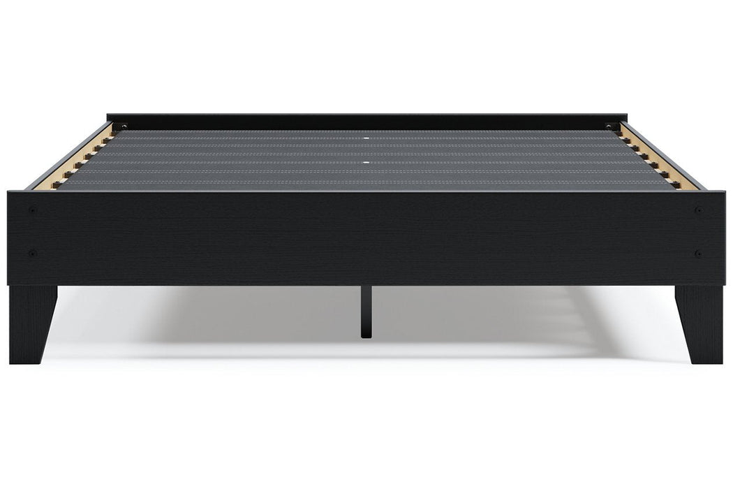 Flannia Black Queen Platform Bed - Gate FurnitureQueen Bed