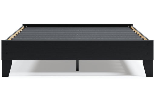 Flannia Black Queen Platform Bed - Gate FurnitureQueen Bed