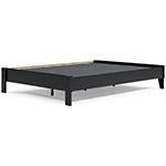 Flannia Black Queen Platform Bed - Lara FurnitureQueen Bed