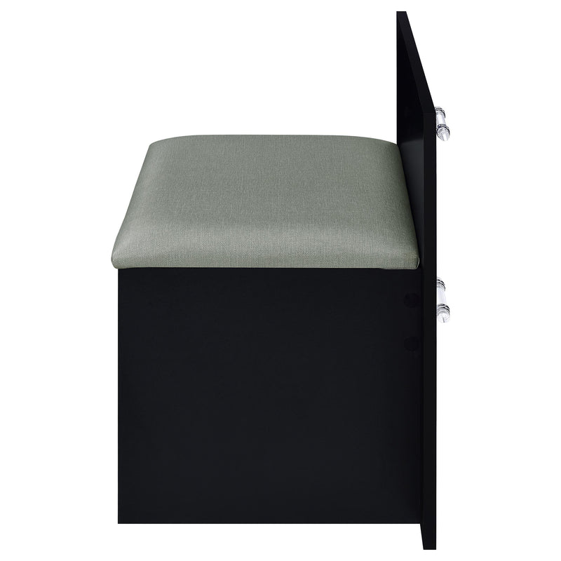 Flora 2-drawer Vanity Set with LED Mirror Black High Gloss - 930219