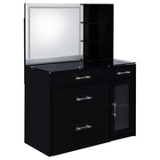 Flora 2-drawer Vanity Set with LED Mirror Black High Gloss - 930219