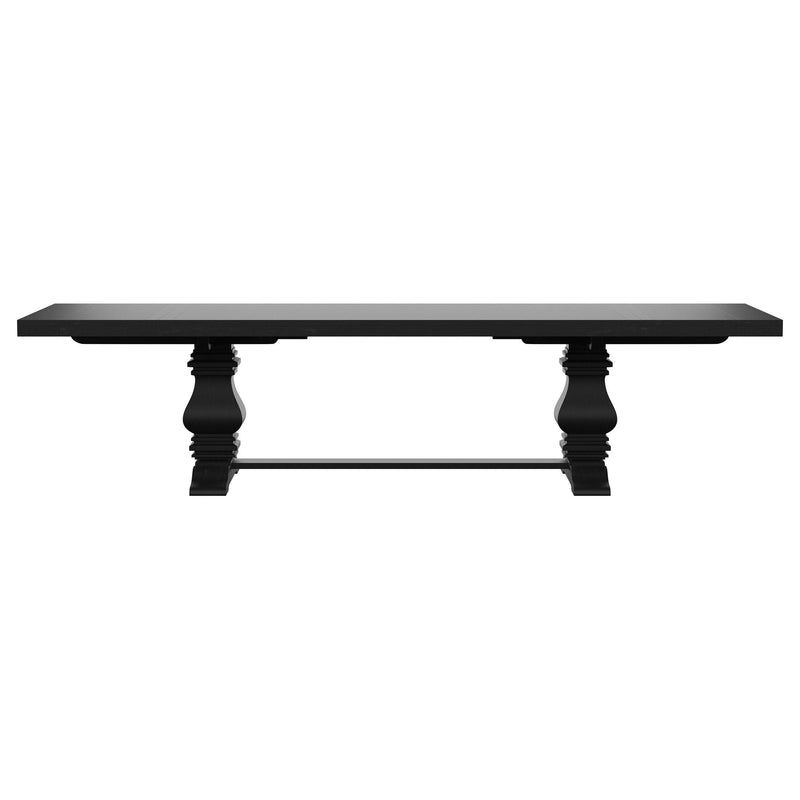 Florence 126-inch Extension Dining Table Distressed Black - 115531