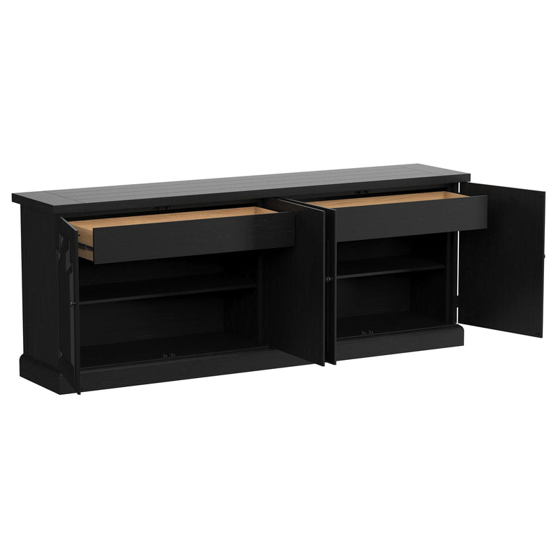 Florence 4-door Dining Sideboard Buffet Distressed Black - 115535
