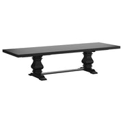Florence 7-piece 126-inch Extension Dining Table Set Distressed Black - 115531-S7B