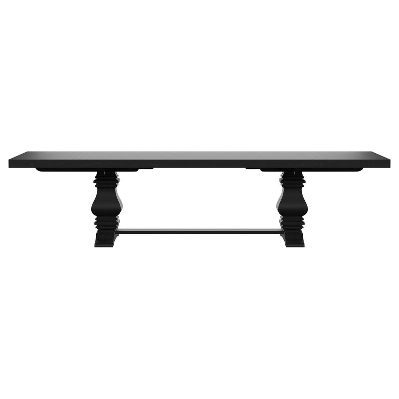 Florence 9-piece 126-inch Extension Dining Table Set Distressed Black - 115531-S9B