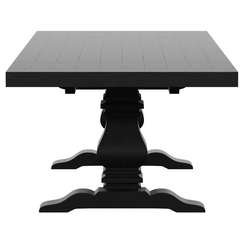 Florence 9-piece 126-inch Extension Dining Table Set Distressed Black - 115531-S9B