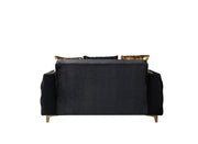 Florence Black Velvet Loveseat 64.5" - FLORENCEBLACK-L