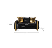 Florence Black Velvet Loveseat 64.5" - FLORENCEBLACK-L