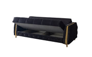 Florence Black Velvet Sofa 88" & Loveseat 64" - FLORENCEBLACK-SL