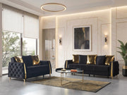 Florence Black Velvet Sofa 88" & Loveseat 64" - FLORENCEBLACK-SL