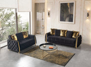 Florence Black Velvet Sofa 88" & Loveseat 64" - FLORENCEBLACK-SL